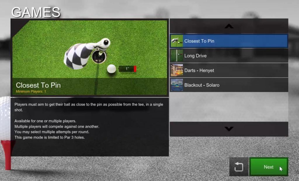 E6 Golf Software Interface