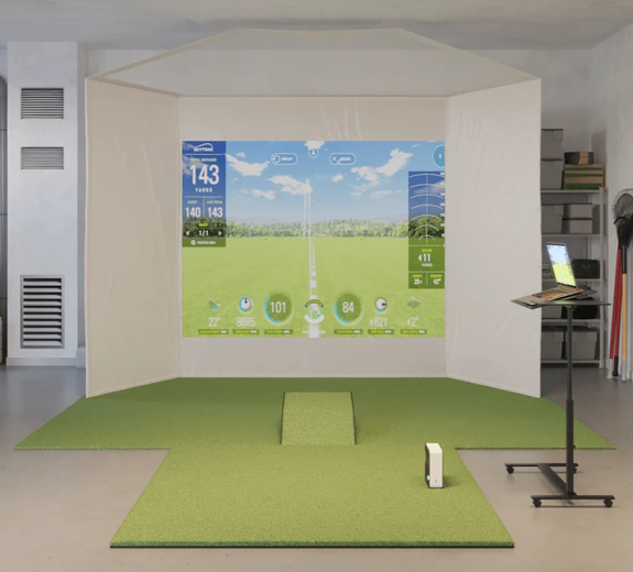SkyTrak Retractable Golf Simulator Package - Updated